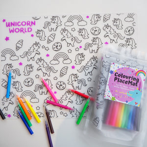 Chubby Fingers Colouring Placemats - Unicorn World