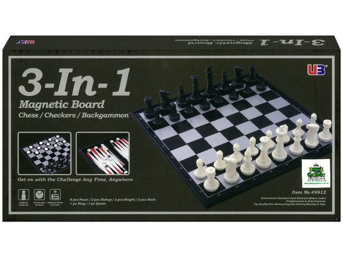 U3 3-in-1 Magnetic & Folding Chess/Checkers/Backgammon
