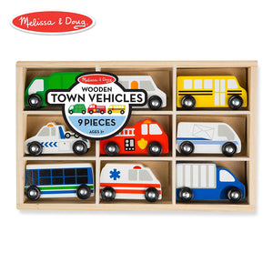 Melissa & Doug Wooden Town Vehicle Set