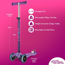 Load image into Gallery viewer, Maxi Micro LED Deluxe Scooter Purple