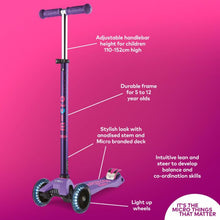 Load image into Gallery viewer, Maxi Micro LED Deluxe Scooter Purple