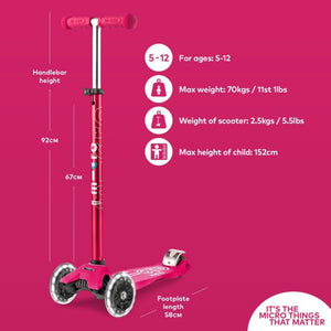 Maxi Micro LED Deluxe Scooter Pink