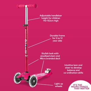 Maxi Micro LED Deluxe Scooter Pink