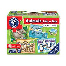Orchard Toys 4, 6, 8 & 12 pieces - Animals 4 in a box