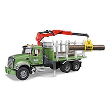 Load image into Gallery viewer, MACK Granite Timber Truck with Loading Crane, Grab and 3 Trunks