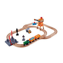 Load image into Gallery viewer, Hape Train Crossing and Crane Set